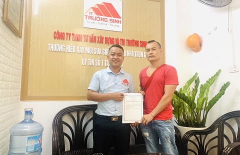 Dự án thiết kế và Xây nhà trọn gói nhà anh Long tại Q.Hai Bà Trưng, Hà Nội 